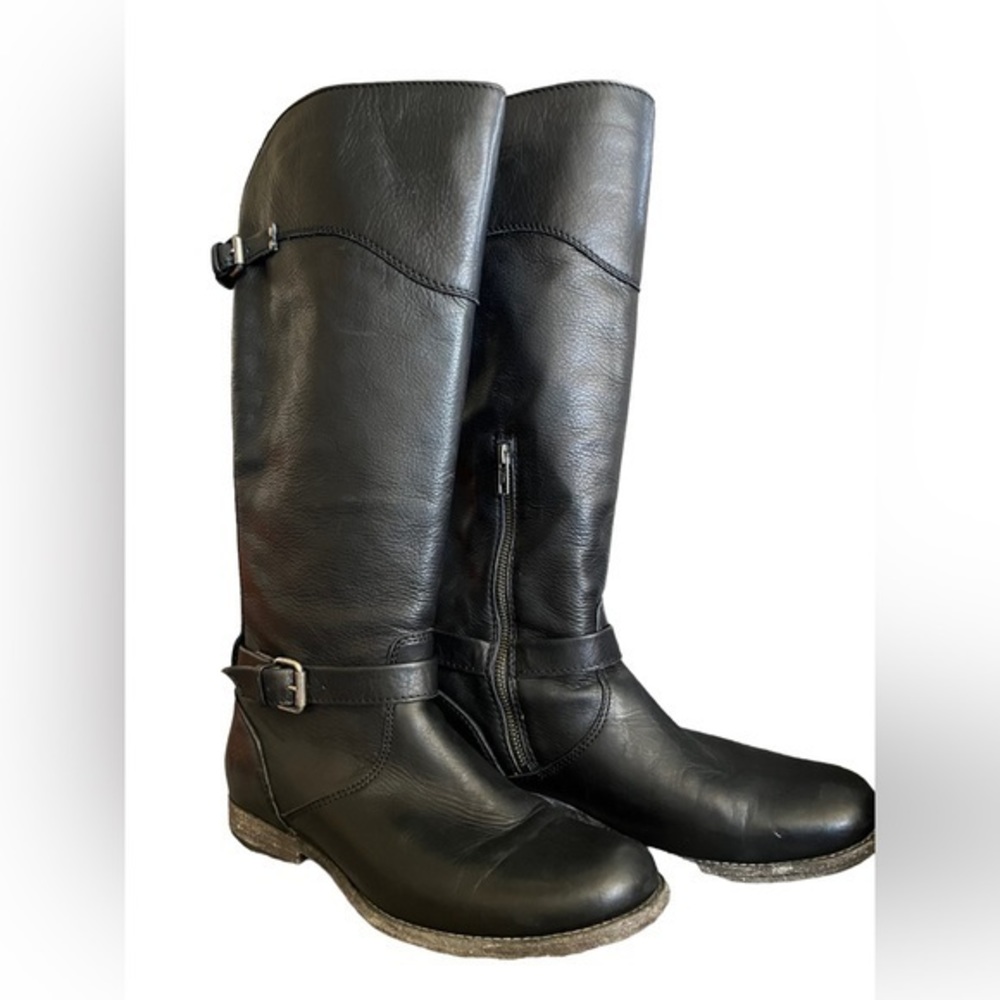 Frye Women's Tall Dark Brown  Melissa‎ Leather Boots extended calf size 10